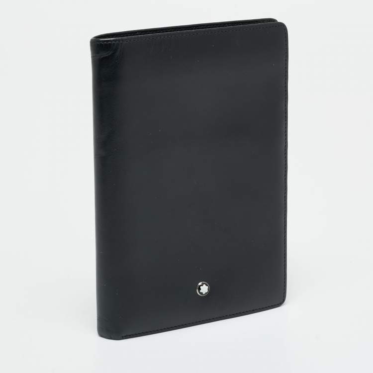 Pre Owned Montblanc Meisterstuck Black Leather Bifold Wallet Organizer