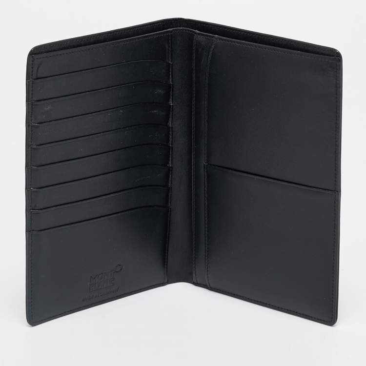 Pre Owned Montblanc Meisterstuck Black Leather Bifold Wallet Organizer