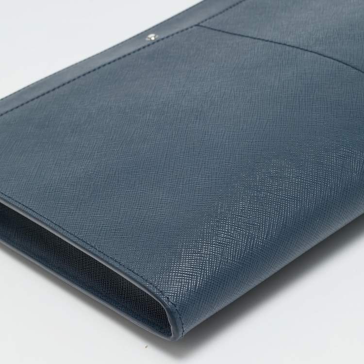 Pre Owned Montblanc Sartorial Navy Blue Leather Portfolio Pouch