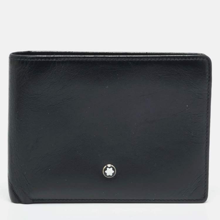 Pre Owned Montblanc Meisterstuck Black Leather 6CC Bifold Wallet