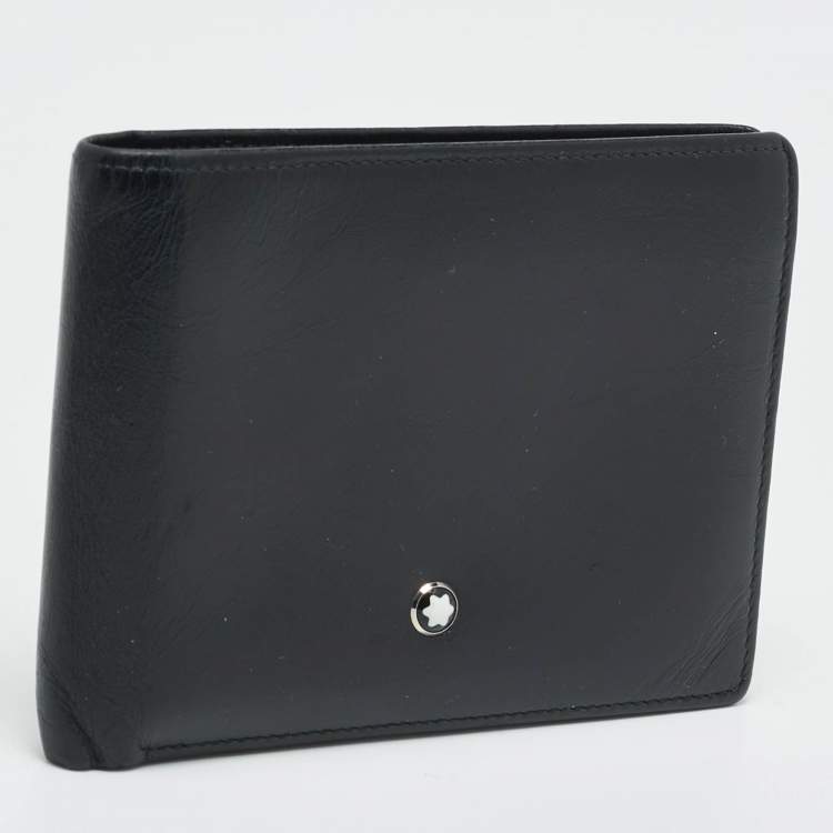 Pre Owned Montblanc Meisterstuck Black Leather 6CC Bifold Wallet