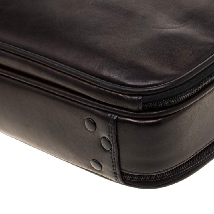 Pre Owned Montblanc Brown Leather Messenger Bag