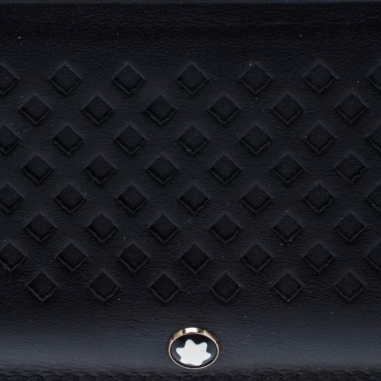 مملوكة مسبقًا Montblanc Black Perforated Leather Card Holder 2CC