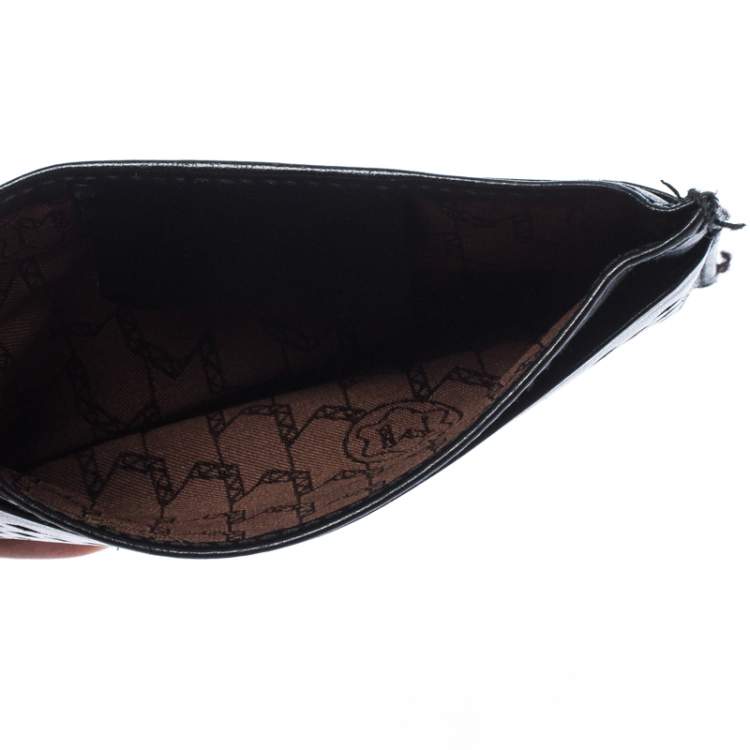 مملوكة مسبقًا Montblanc Black Perforated Leather Card Holder 2CC
