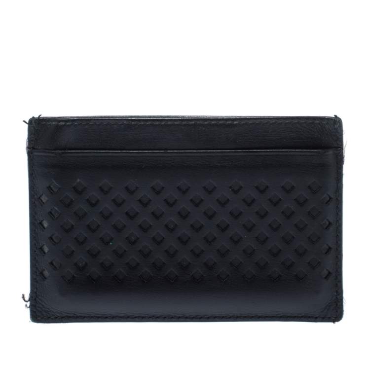 مملوكة مسبقًا Montblanc Black Perforated Leather Card Holder 2CC