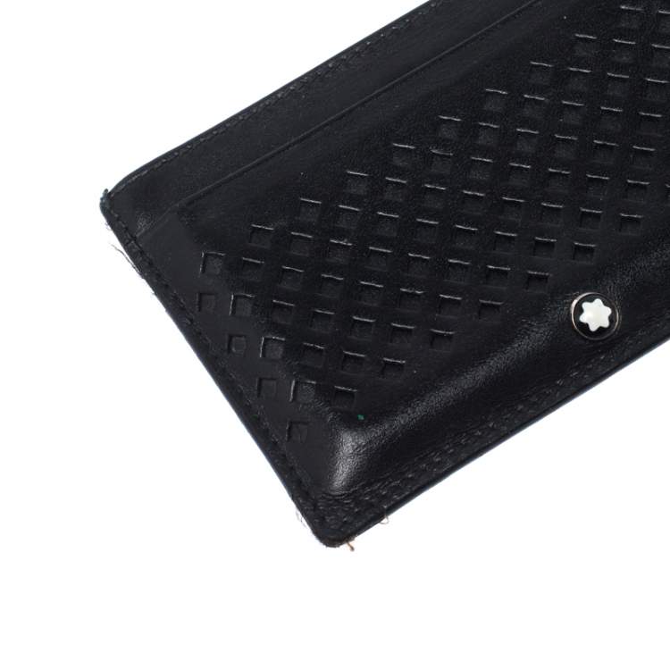 مملوكة مسبقًا Montblanc Black Perforated Leather Card Holder 2CC