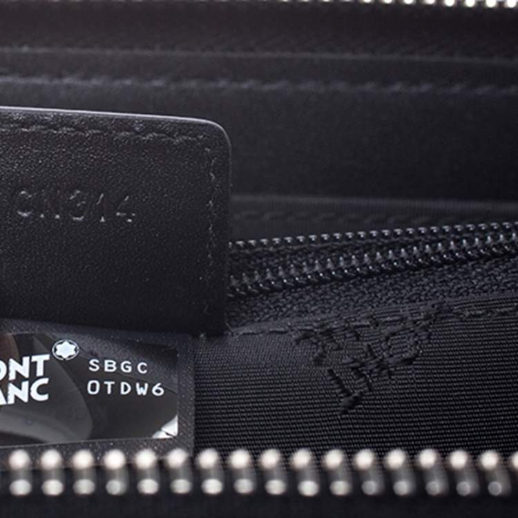 Pre Owned Montblanc Black Canvas Meisterstück Double Zip Organizer