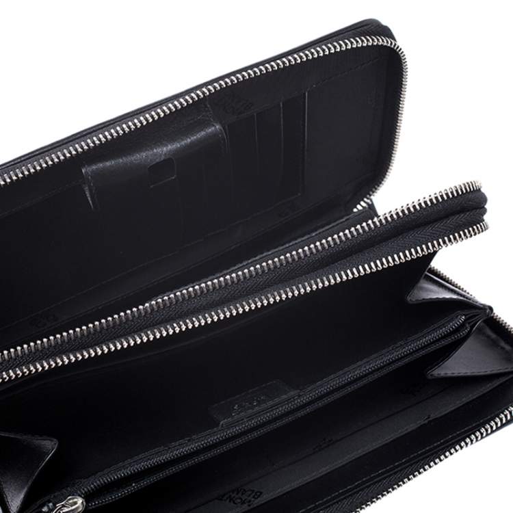 Pre Owned Montblanc Black Canvas Meisterstück Double Zip Organizer