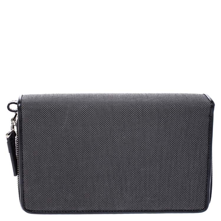 Pre Owned Montblanc Black Canvas Meisterstück Double Zip Organizer