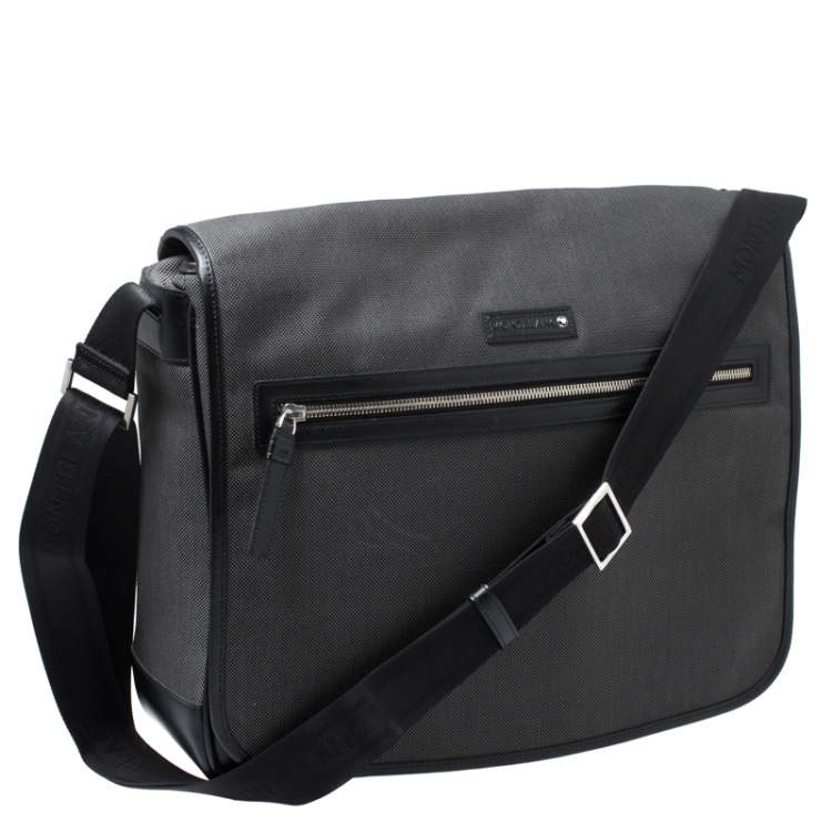 Pre Owned Mont Blanc Black Meisterstuck Canvas Large Messenger Bag
