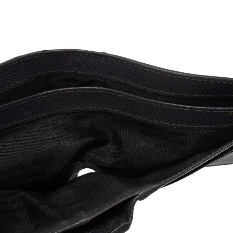 Pre Owned Montblanc Grey Leather Bifold Wallet 