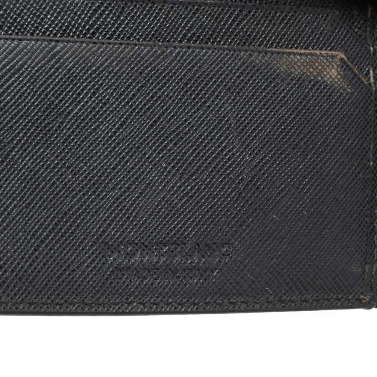 Pre Owned Montblanc Grey Leather Bifold Wallet 
