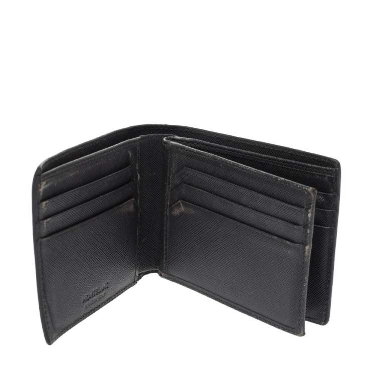 Pre Owned Montblanc Grey Leather Bifold Wallet 