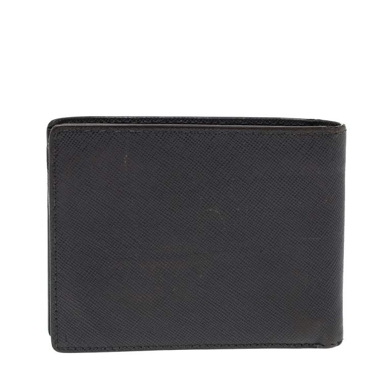 Pre Owned Montblanc Grey Leather Bifold Wallet 