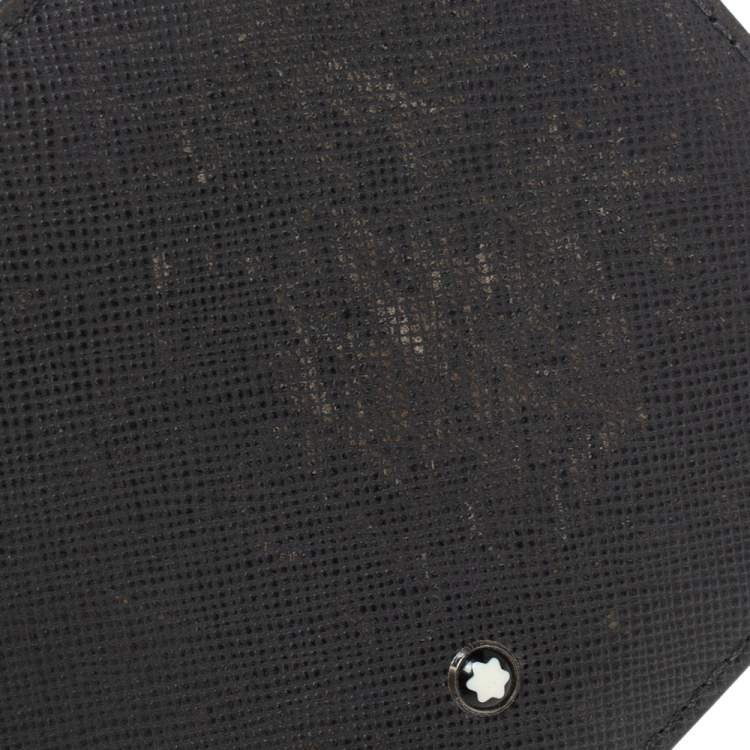 Pre Owned Montblanc Grey Leather Bifold Wallet 