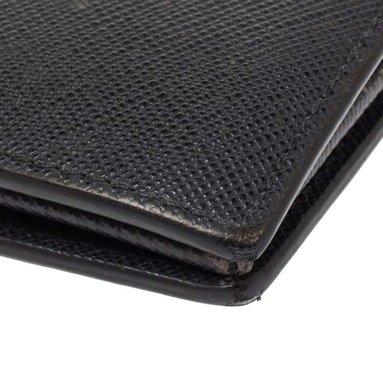 Pre Owned Montblanc Grey Leather Bifold Wallet 