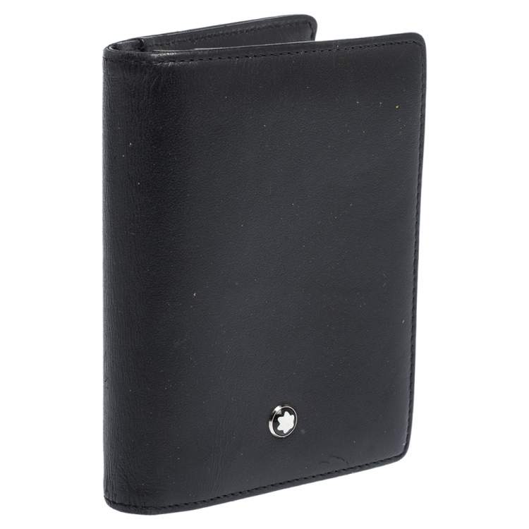 Pre Owned Montblanc Black Leather Meisterstuck Bifold Card Holder