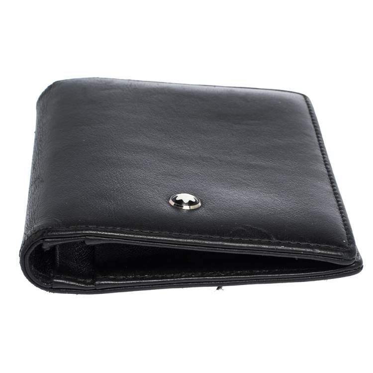 Pre Owned Montblanc Black Leather Meisterstuck Bifold Card Holder