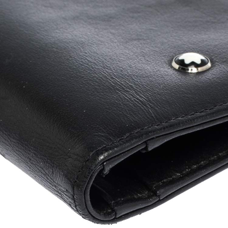 Pre Owned Montblanc Black Leather Meisterstuck Bifold Card Holder