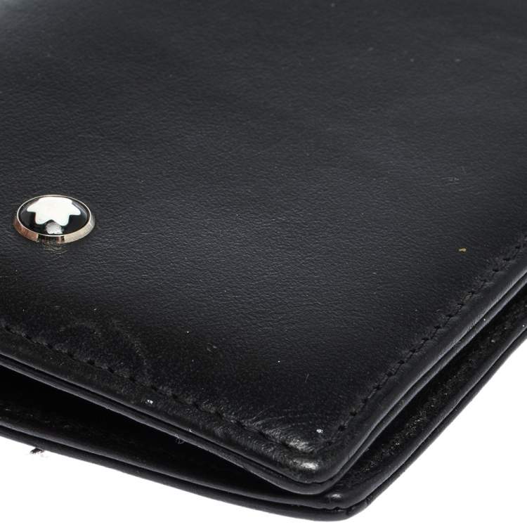 Pre Owned Montblanc Black Leather Meisterstuck Bifold Card Holder