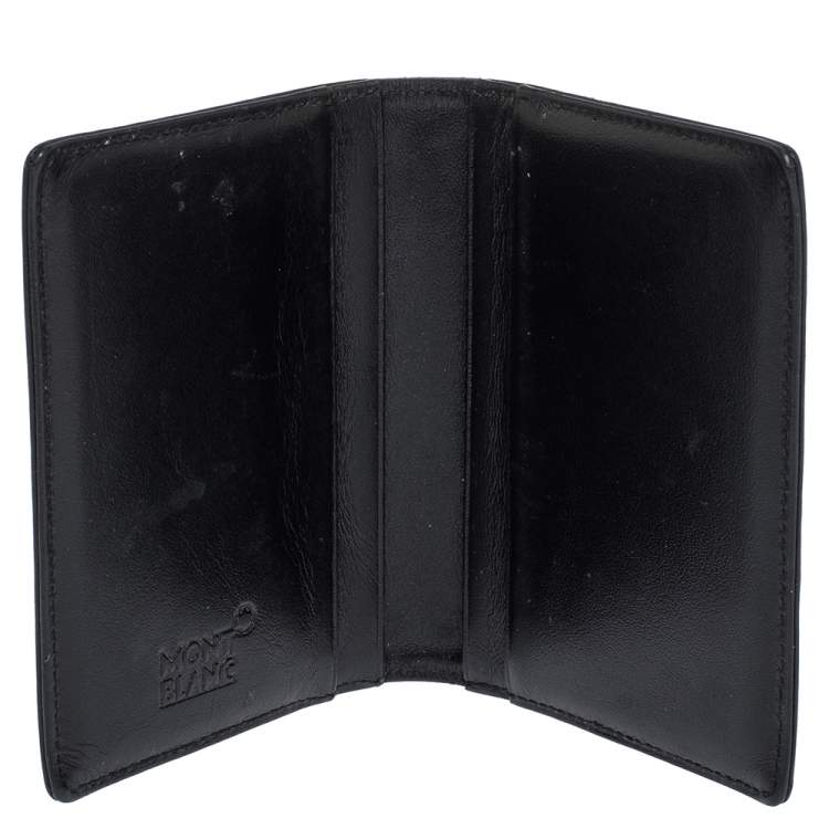 Pre Owned Montblanc Black Leather Meisterstuck Bifold Card Holder