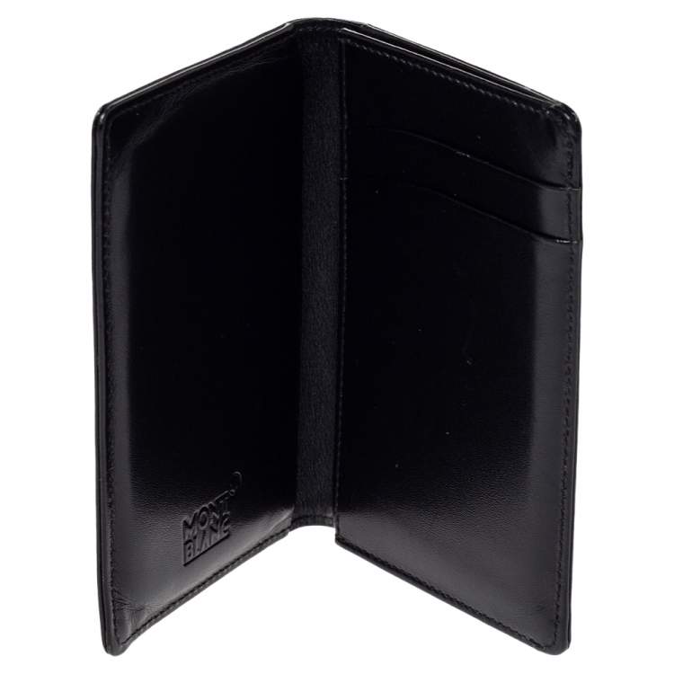 Pre Owned Montblanc Black Leather Meisterstuck Business Card Holder