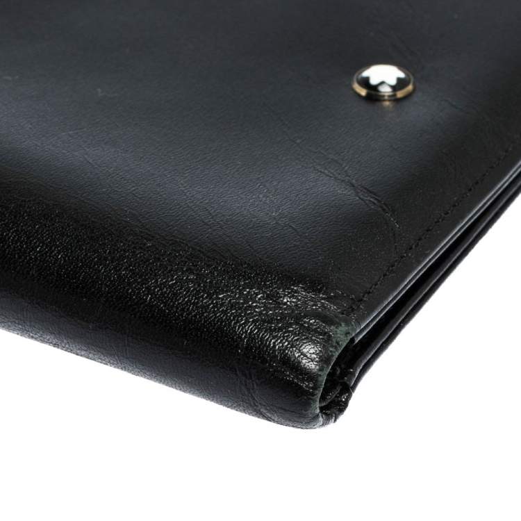 Pre Owned Montblanc Black Leather Meisterstuck Bifold Wallet