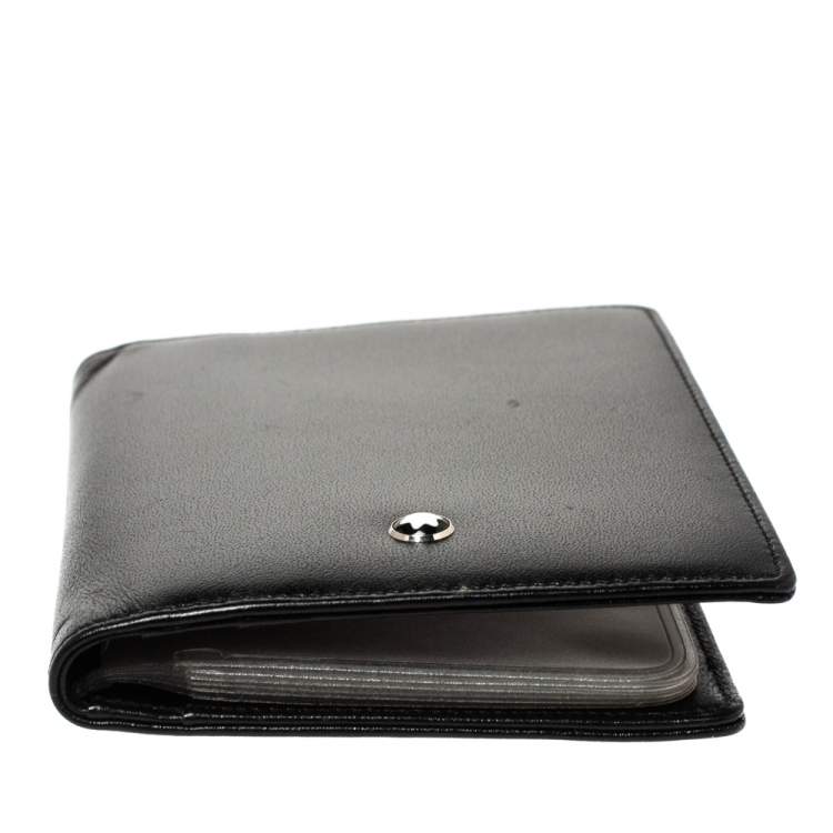 Pre Owned Montblanc Black Leather Meisterstuck Bifold Card Holder