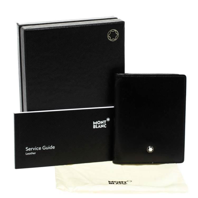 Pre Owned Montblanc Black Leather Meisterstuck Bifold Card Holder