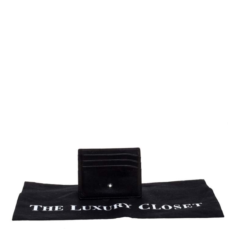 مملوكة مسبقًا Montblanc Black Leather Meisterstuck Card Holder 6CC