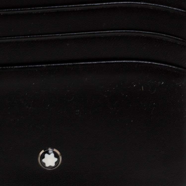 مملوكة مسبقًا Montblanc Black Leather Meisterstuck Card Holder 6CC