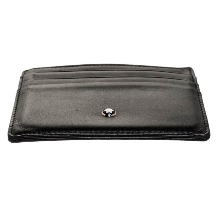 مملوكة مسبقًا Montblanc Black Leather Meisterstuck Card Holder 6CC