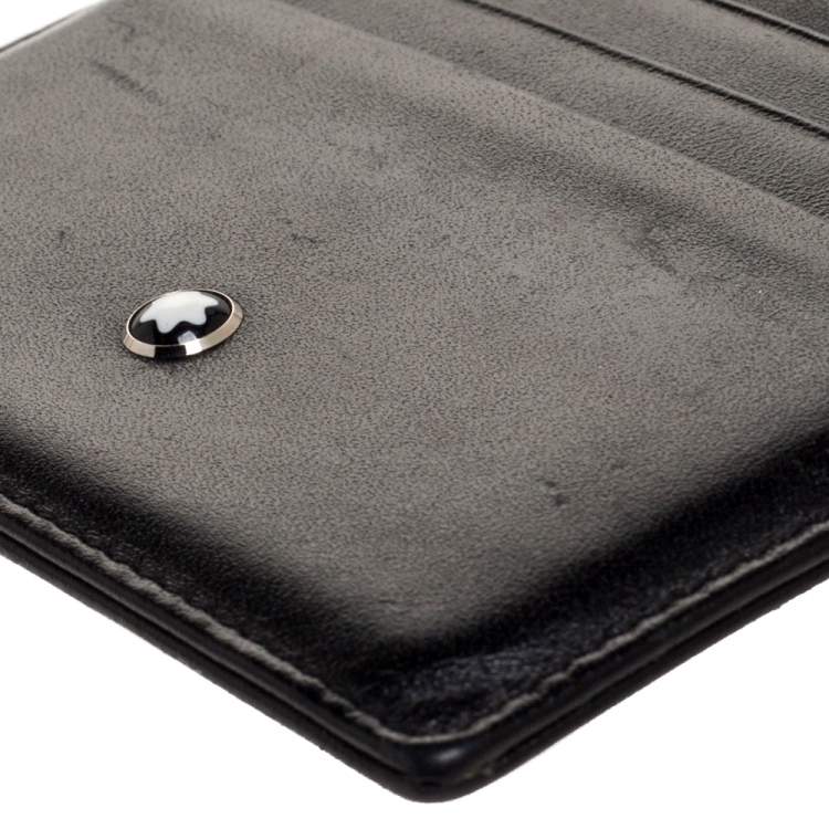 مملوكة مسبقًا Montblanc Black Leather Meisterstuck Card Holder 6CC