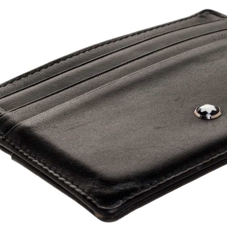 مملوكة مسبقًا Montblanc Black Leather Meisterstuck Card Holder 6CC
