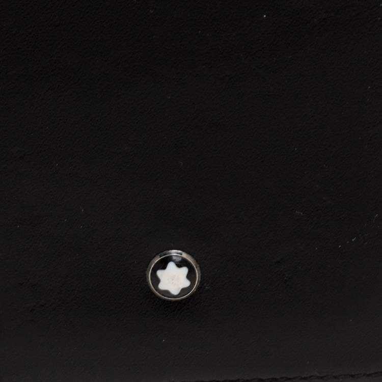 Pre Owned Montblanc Black Leather Meisterstuck Business Card Holder