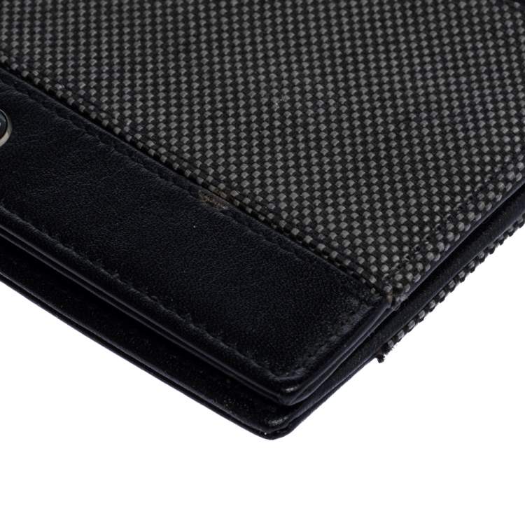 Pre Owned Montblanc Grey/Black Canvas and Leather Meisterstuck Bifold Wallet