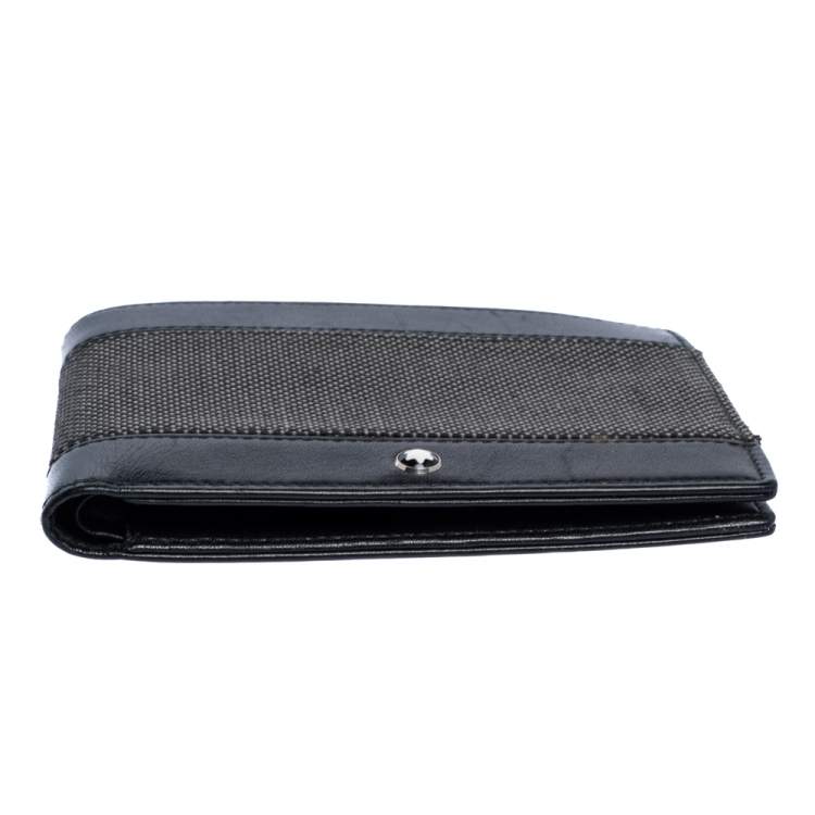 Pre Owned Montblanc Grey/Black Canvas and Leather Meisterstuck Bifold Wallet