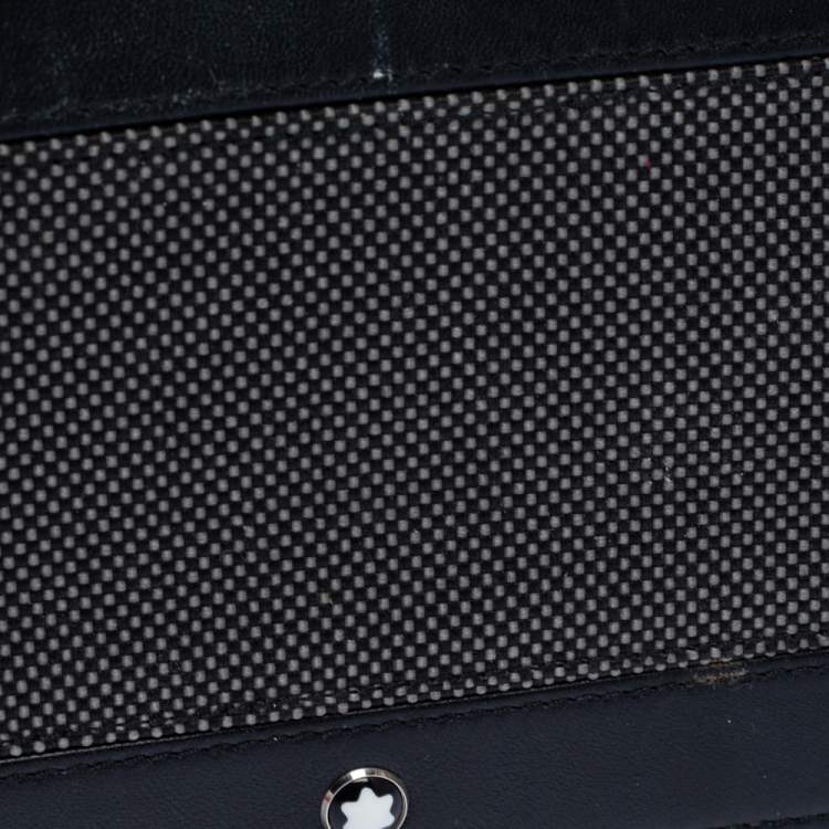 Pre Owned Montblanc Grey/Black Canvas and Leather Meisterstuck Bifold Wallet