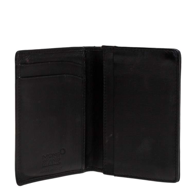 Pre Owned Montblanc Black Perforated Leather Card Holder 