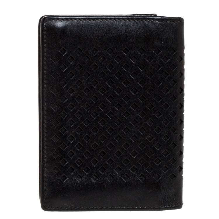 Pre Owned Montblanc Black Perforated Leather Card Holder 