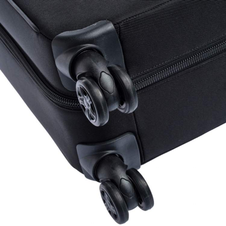 Pre Owned Montblanc Black Nylon and Leather Nightflight Carry-on Weekend Trolley 