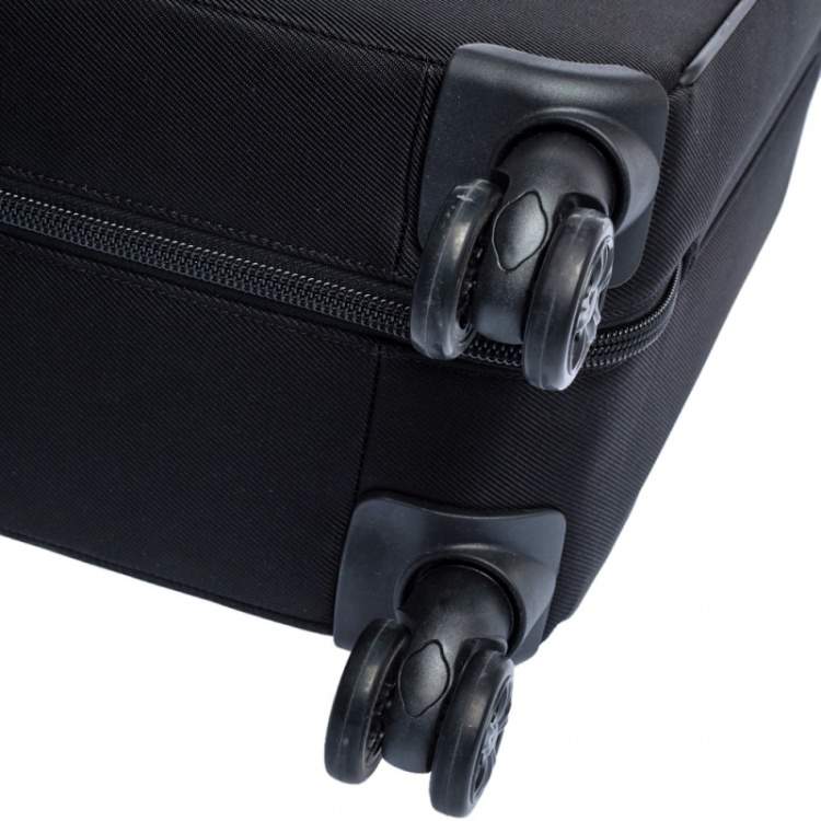 Pre Owned Montblanc Black Nylon and Leather Nightflight Carry-on Weekend Trolley 