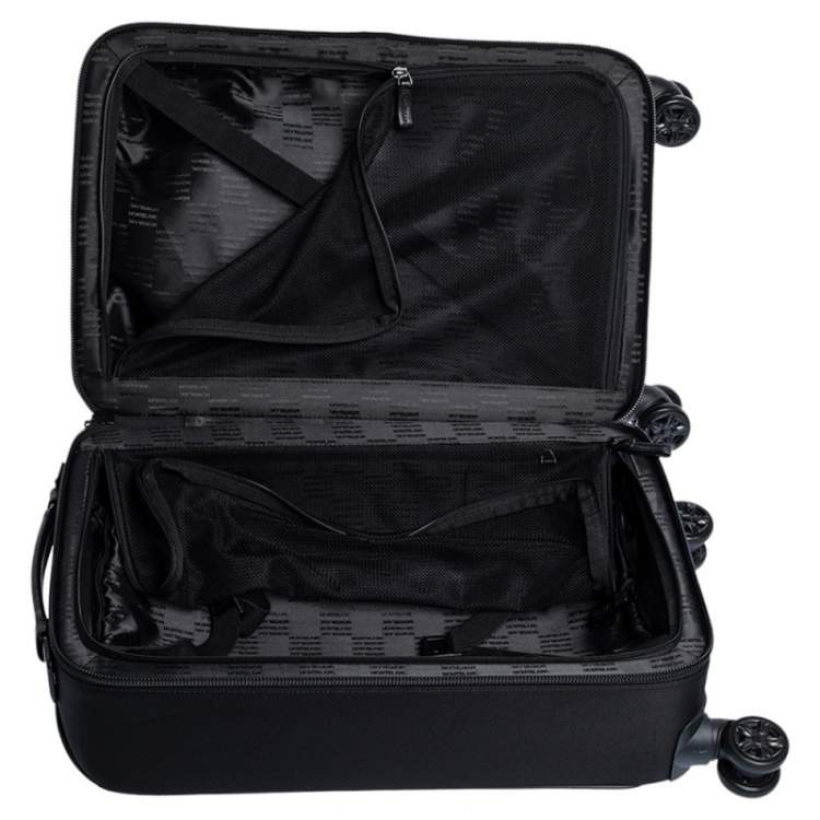 Pre Owned Montblanc Black Nylon and Leather Nightflight Carry-on Weekend Trolley 