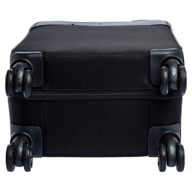 Pre Owned Montblanc Black Nylon and Leather Nightflight Carry-on Weekend Trolley 