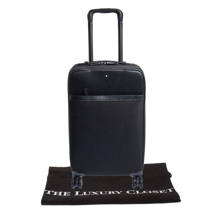 Pre Owned Montblanc Black Nylon and Leather Nightflight Carry-on Weekend Trolley 