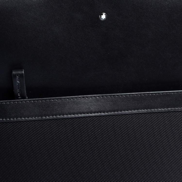 Pre Owned Montblanc Black Nylon and Leather Nightflight Carry-on Weekend Trolley 
