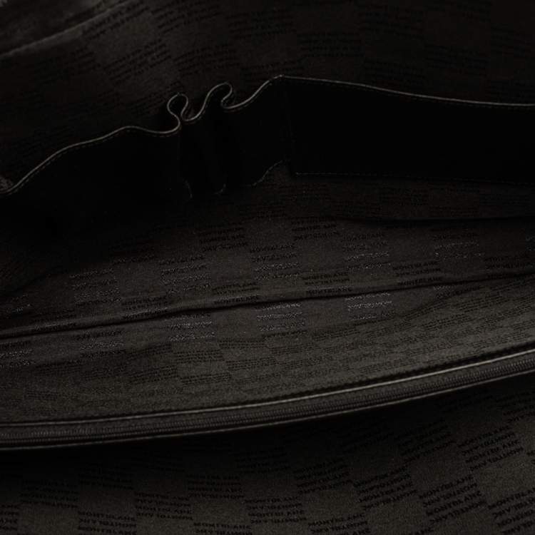 Pre Owned MontBlanc Black Canvas and Leather Nightflight Document Briefcase Bag