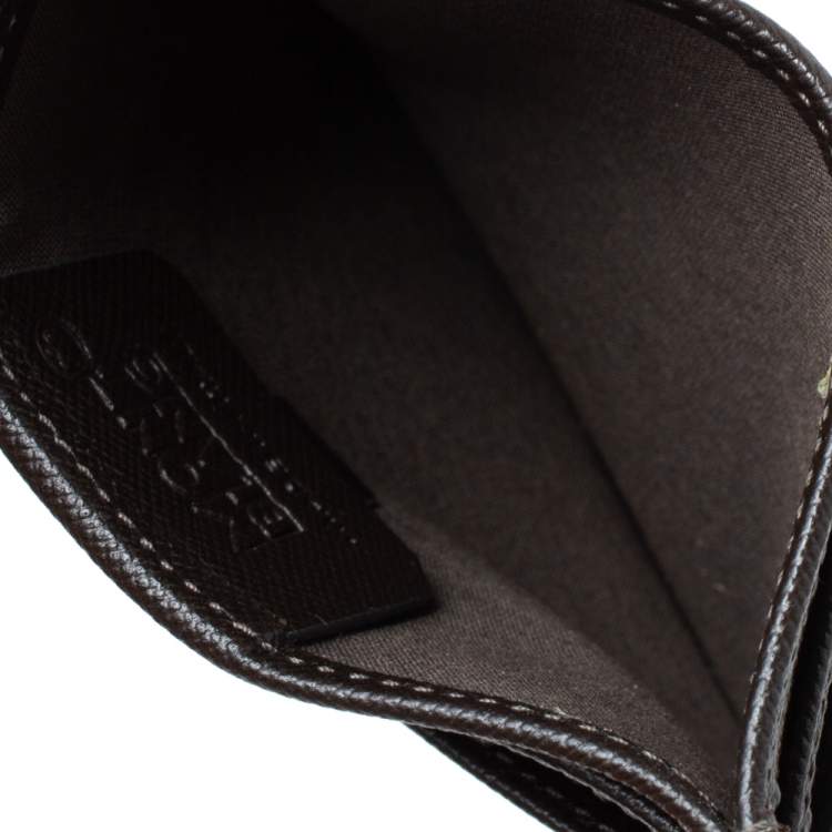 Pre Owned Montblanc Beige/Brown Signature Coated Canvas Card Holder 4CC