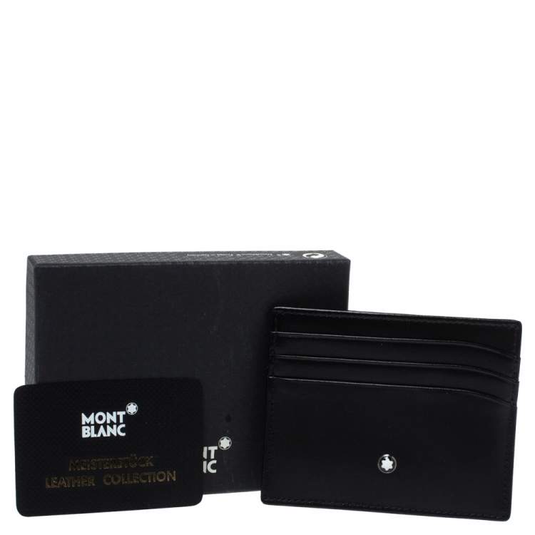 Pre Owned Montblanc Black Leather Meisterstuck Card Holder 6CC