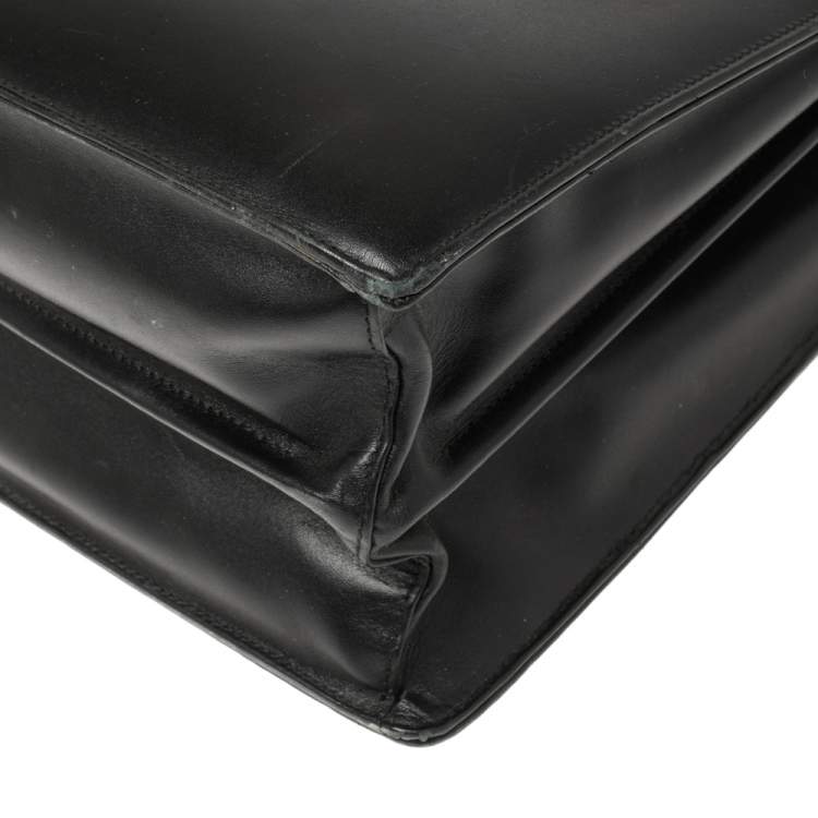 Pre Owned Montblanc Black Leather Meisterstuck Double Gusset Briefcase